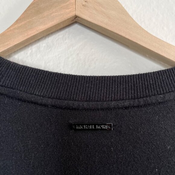 Michael Michael Kors Sequin Gold and Green Leopard Print Black Sweatshirt 0X - Picture 5 of 10